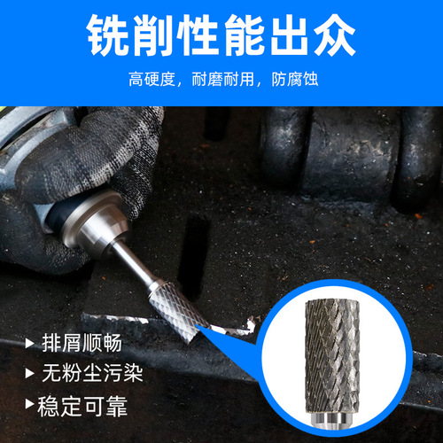 Carbide rotary file single groove metal grinding head knife tungsten steel reaming milling cutter 3*6mm double groove set knife