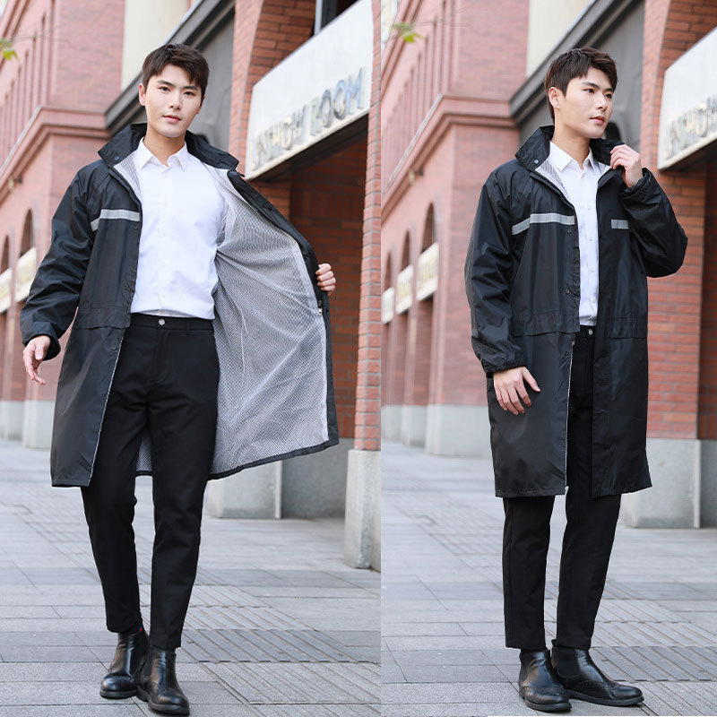 Long Raincoat for Full-Body Protection Against Heavy Rain, Men's Style, Suitable for Women, Reflective, Single-Piece, for Work, Fishing, and Flood Prevention