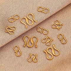 ステンレス18K色保持MバックルSバックルブレスレットネックレス仕上げコネクターDIYジュエリー材料アクセサリー