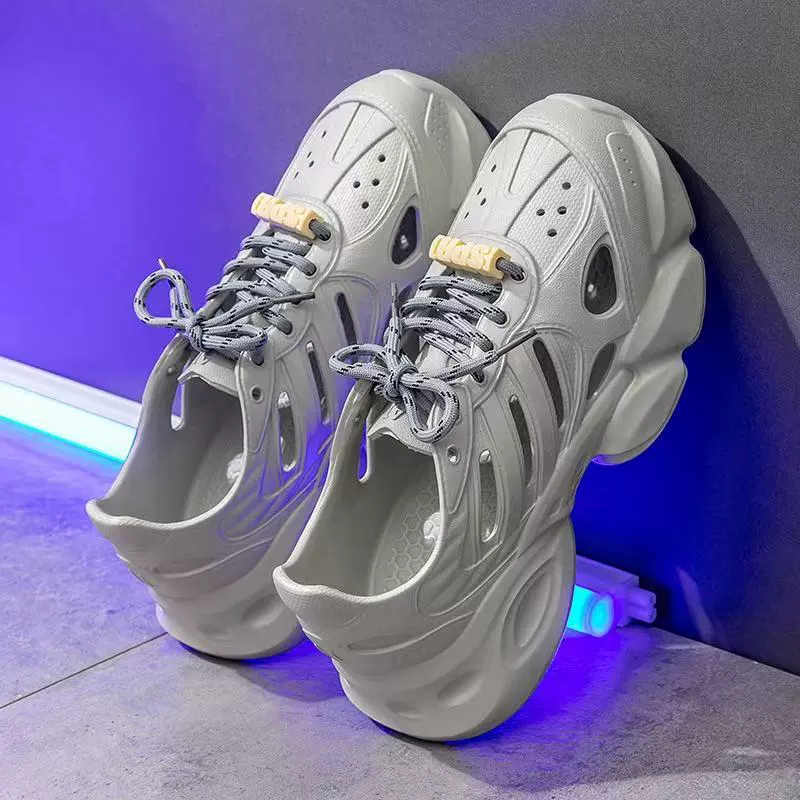 Мужская летняя новая обувь с толстой подошвной дырочкой Мужская повседневная мода дикая нескользящая пляжная сандалия с мягким дном