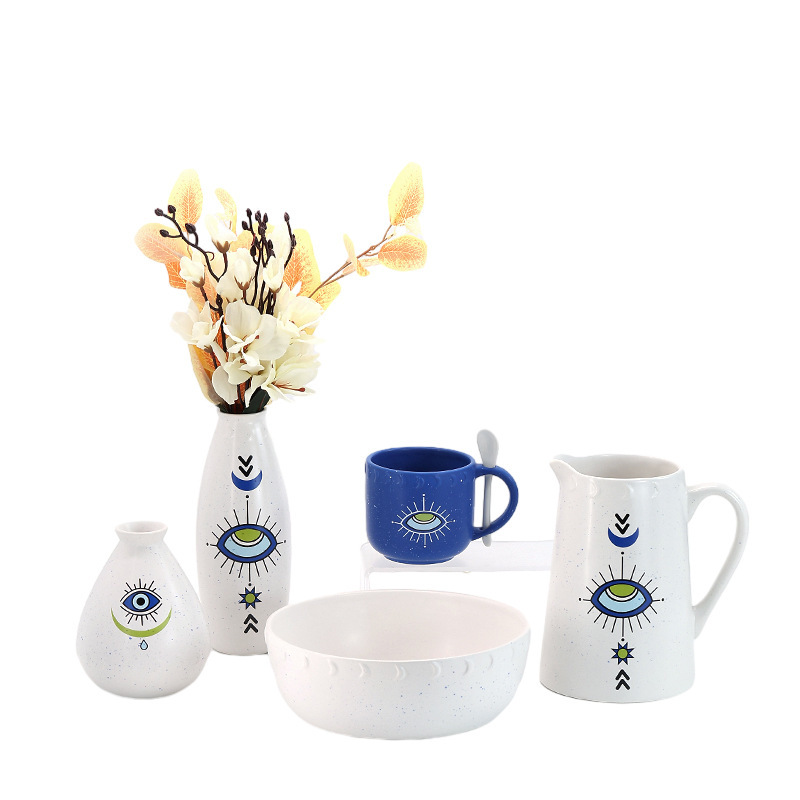 Modern Simple and Creative One-Eyed Household Tableware Set Combination Gift Birthday Gift Housewarming Gift Souvenir