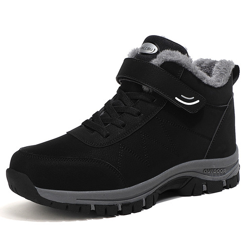 Large size elderly shoes for men and women in winter cotton shoes for women, snow boots, short boots, middle-aged, thick velvet warm walking shoes