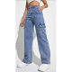 Foreign trade work jeans women's 2024 spring and autumn new Amazon ebay best selling multi-pocket wide leg casual pants