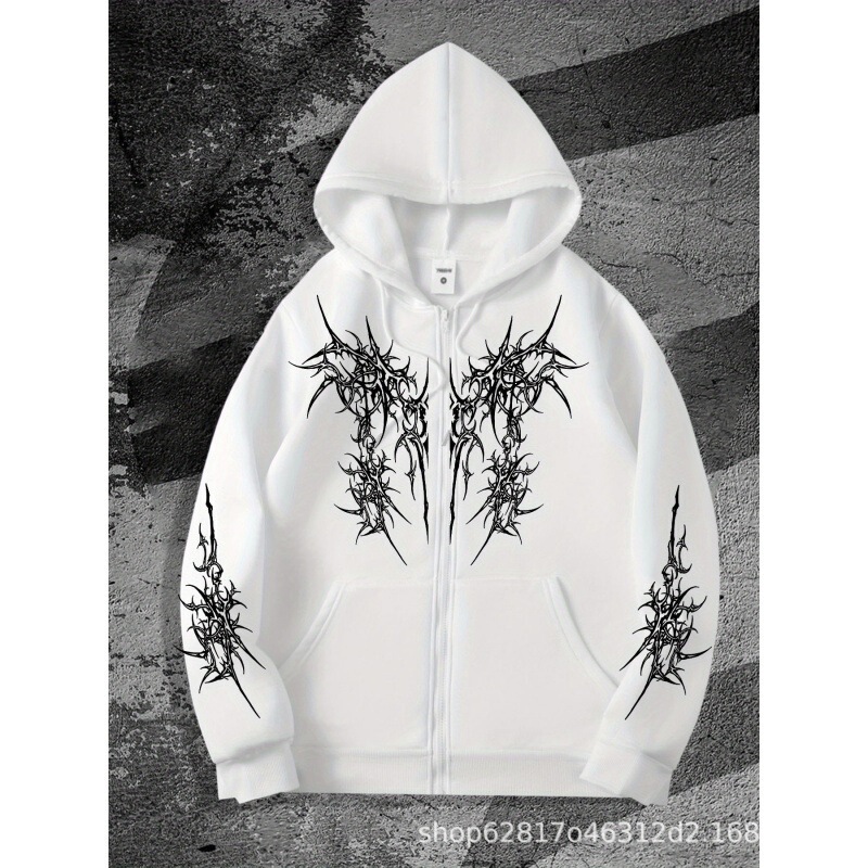 QC cross-border zip-up hoodie sweatshirt 3D print men's autumn new niche sports hoodie top QC cross-border zip-up hoodie sweatshirt 3D print men's autumn new niche sports hoodie top