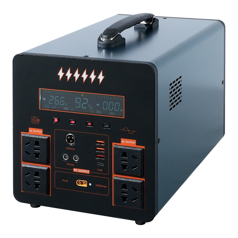Batería de litio de almacenamiento de energía estándar estadounidense de 110V dedicada en Taiwán, fuente de alimentación de emergencia móvil al aire libre de alta potencia y gran capacidad