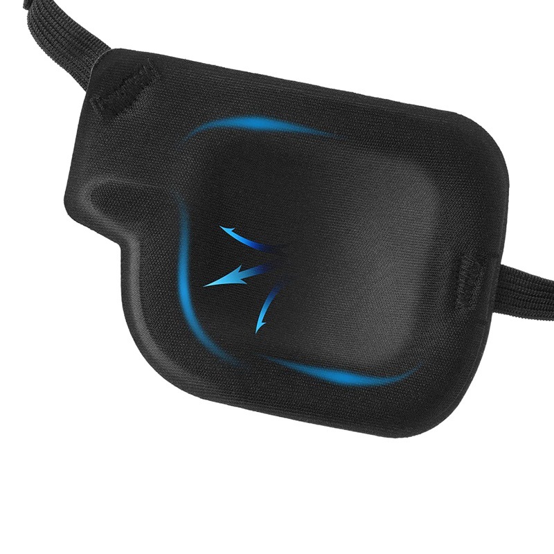 Nueva máscara de ojo 3D ojo izquierdo y derecho cubierta de ojo único ojo máscara de ojo negro tridimensional botón ajustable ambliopía Máscara de ojo de dragón de un ojo