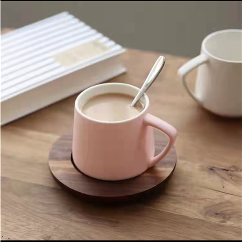 bandeja de postre de madera de alta sensación para el hogar, taza de marca, taza de almohadilla de madera de acacia