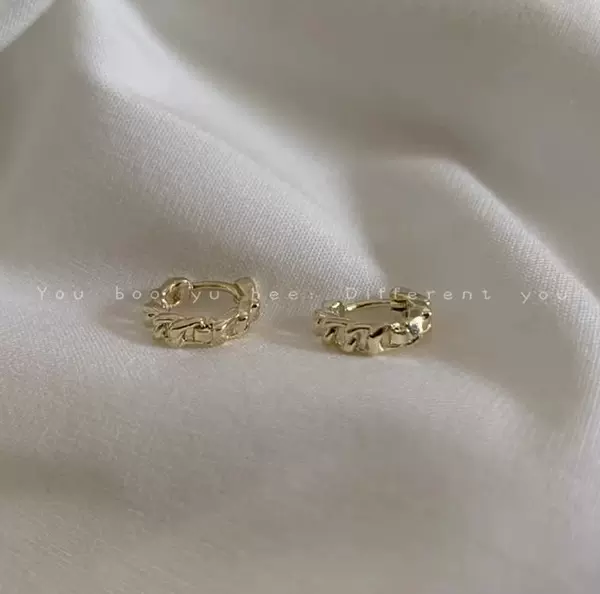 Golden chain, earrings