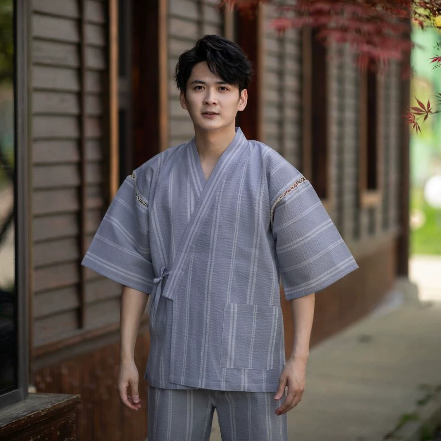 Домашняя одежда в японском стиле, джинбей, кимоно, мужской костюм юката, традиционная одежда
