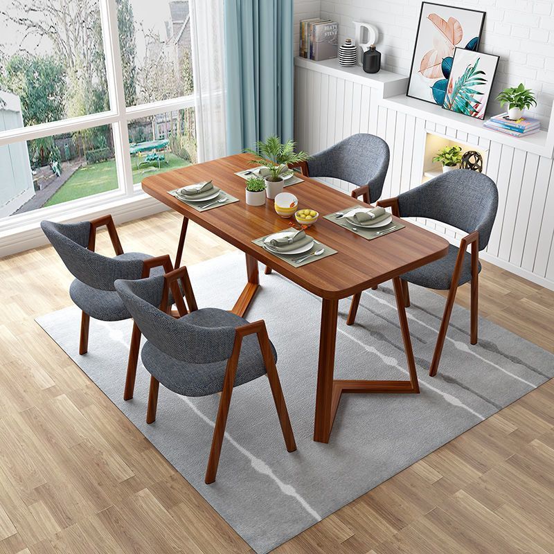 Mesa de comedor nórdica, mesa de comedor rectangular moderna y simple para casa pequeña