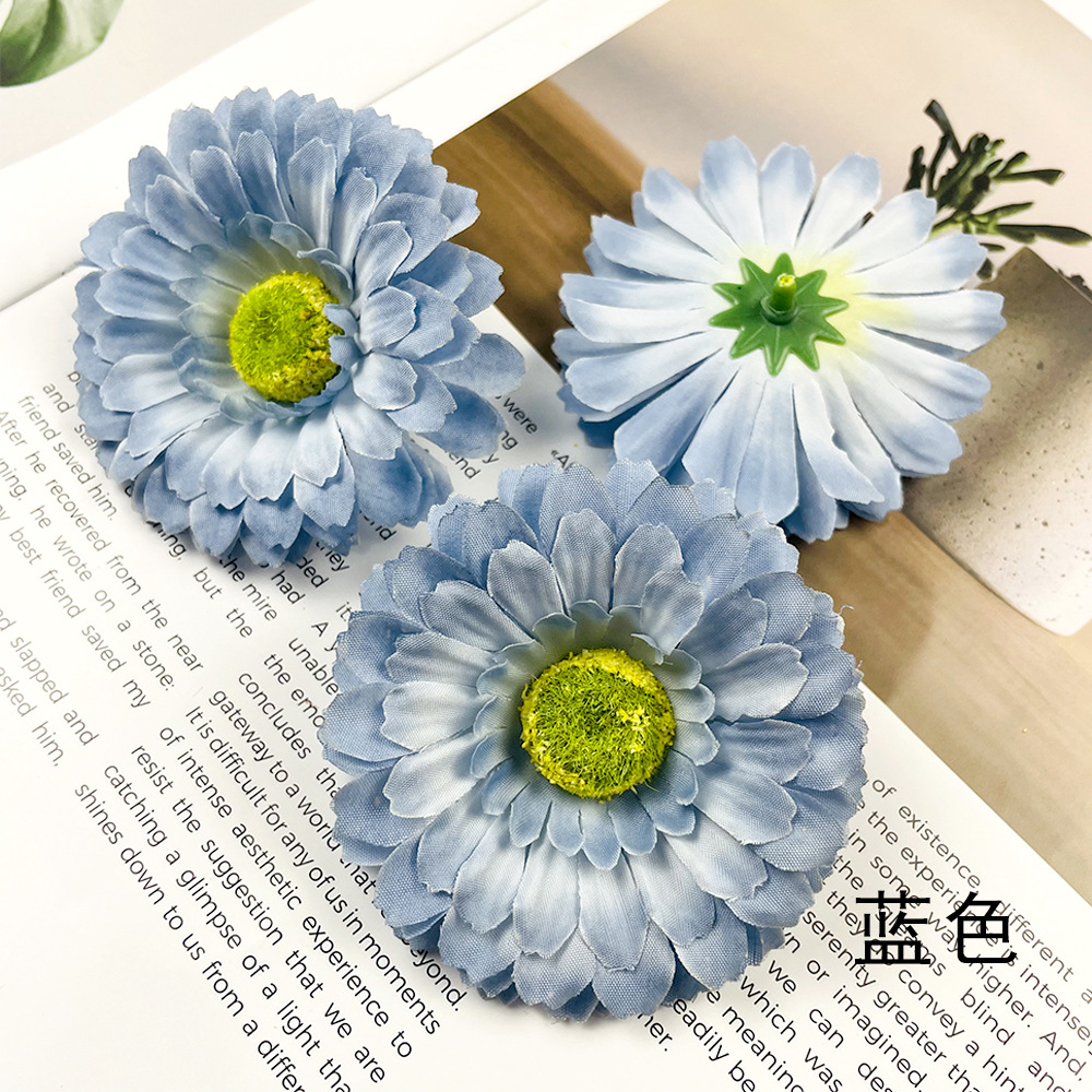Simulación de la cabeza de gerbera Fulang crisântemo flores falsas DIY tocado material de pinza de flores de fotografía en el hogar adornos florales