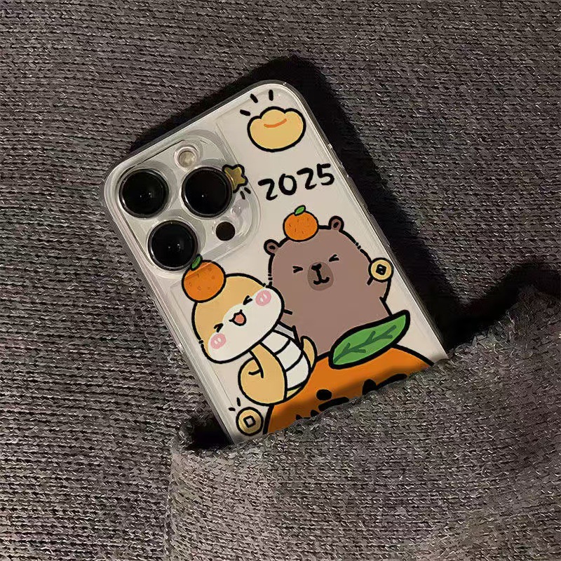 El año de la serpiente es adecuado para la carcasa del teléfono iphone16promax transparente Apple 15 anti-caída 14pro nuevo 13/12