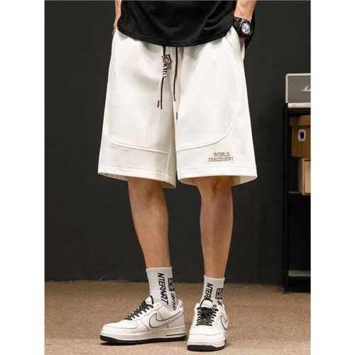 American-style letter print trendy men's summer 2024 new casual loose niche fashion five-pocket pants