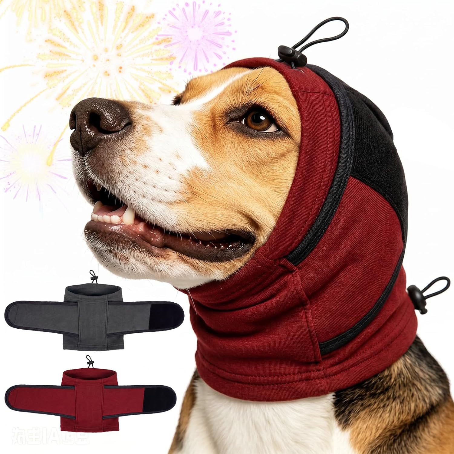 New cross-border dog calming headgear, anti-startle noise-reducing earmuffs, noise-cancelling, high-elasticity, soft dog earmuffs