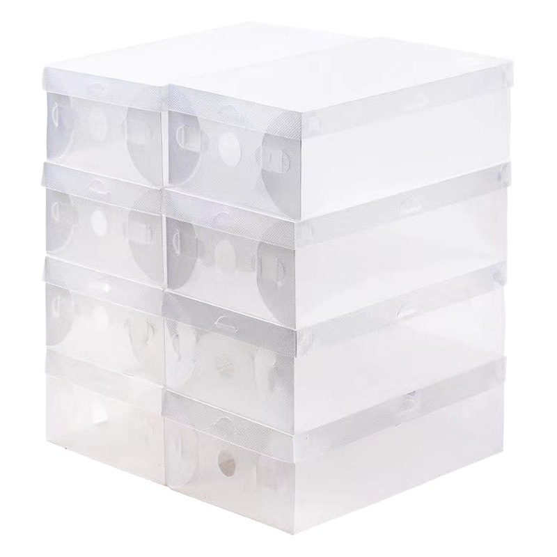 Cross-Border Plastic Household Transparent Shoe Box Home Storage Box Dust-Proof Foldable Storage Flip-Top Shoe Box Manufacturer Wholesale