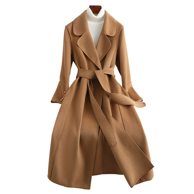 Double Sided Cashmere Coat Women's Long Slim Winter New Wool Coat