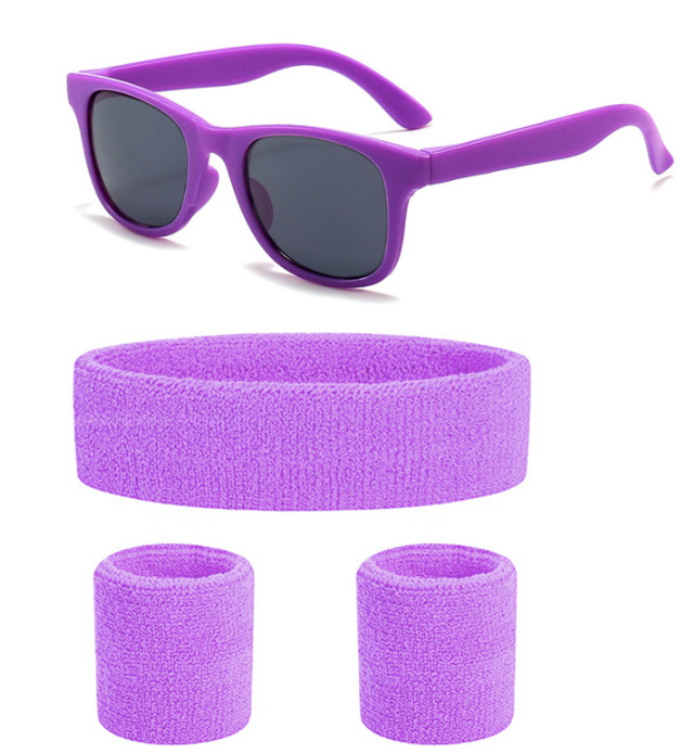 1-라이트 퍼플 스포츠 터번 안경 + 세트
