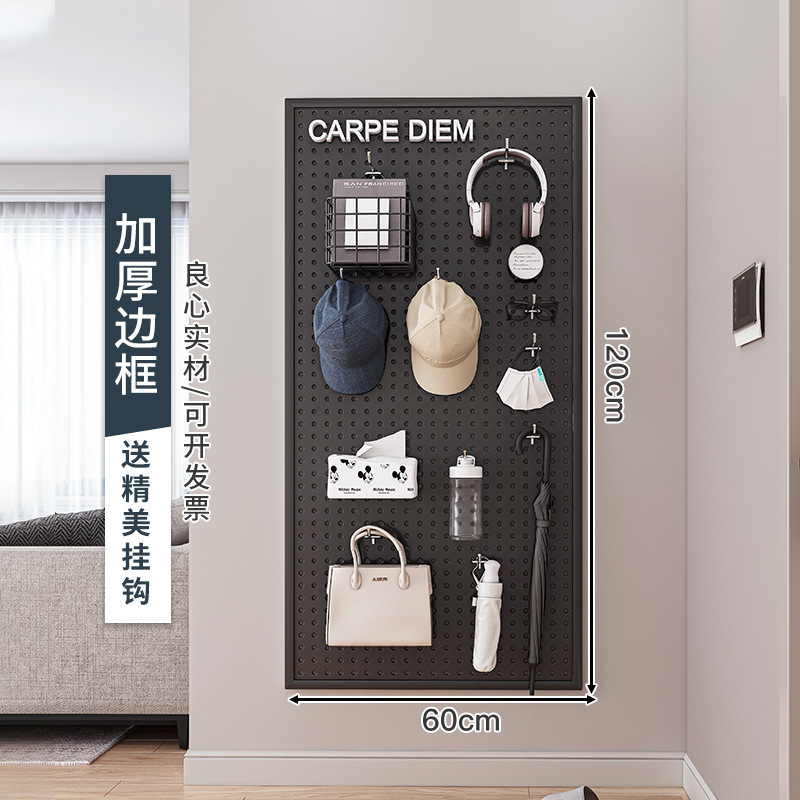 Estante de tablero de agujeros Estante de almacenamiento sin agujeros en la pared de agujeros redondos Estante de exhibición de tablero de agujeros en la pared de acero inoxidable