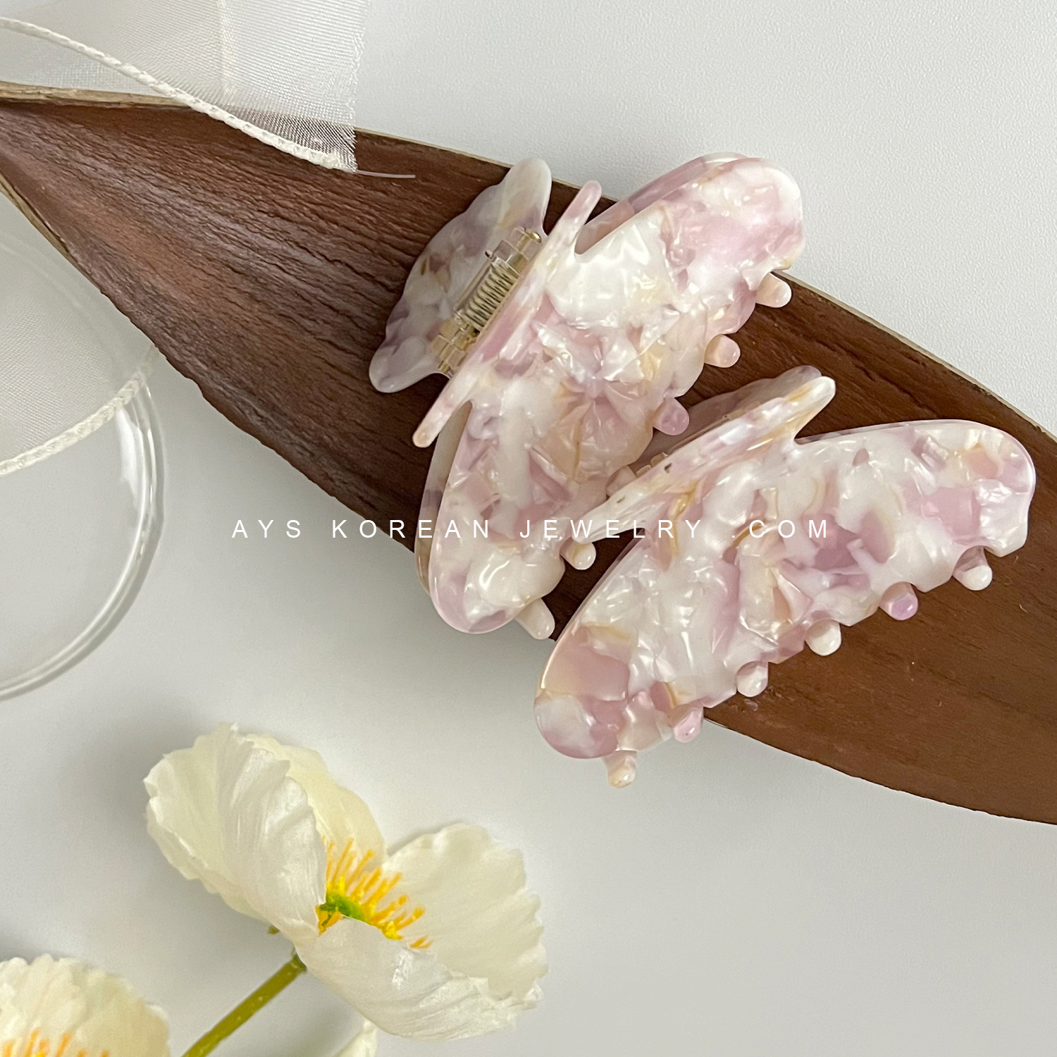 Aisi 보석 한국 고급 슈퍼 요정 달콤한 아세트산 헤어 클립 소녀 파우더 틈새 상어 클립 헤어 클로