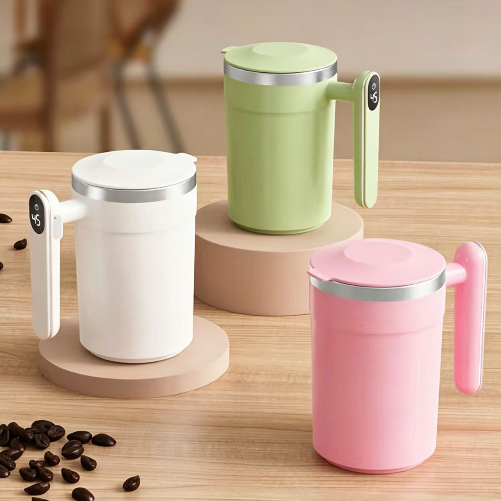 Taza de Café con Agitación Automática Magnética de Acero Inoxidable Recargable para Oficina y Hogar image 4