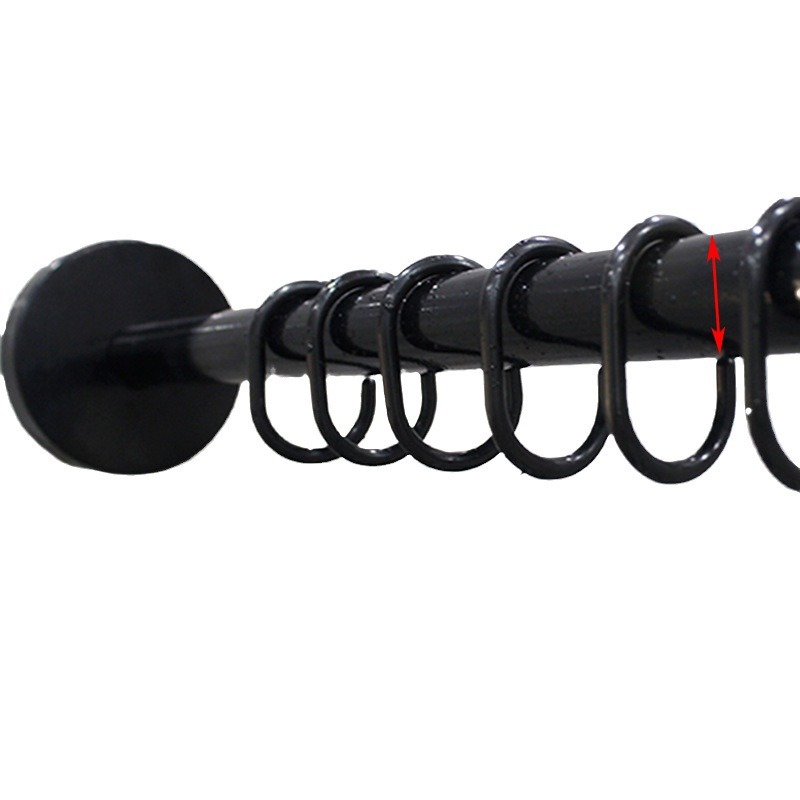 Barra de cortina de ducha negra Barra telescópica sin punzonado de arco Barra de baño barra en forma de U sin clavos Barra de arco telescópica 304 sin punzonado