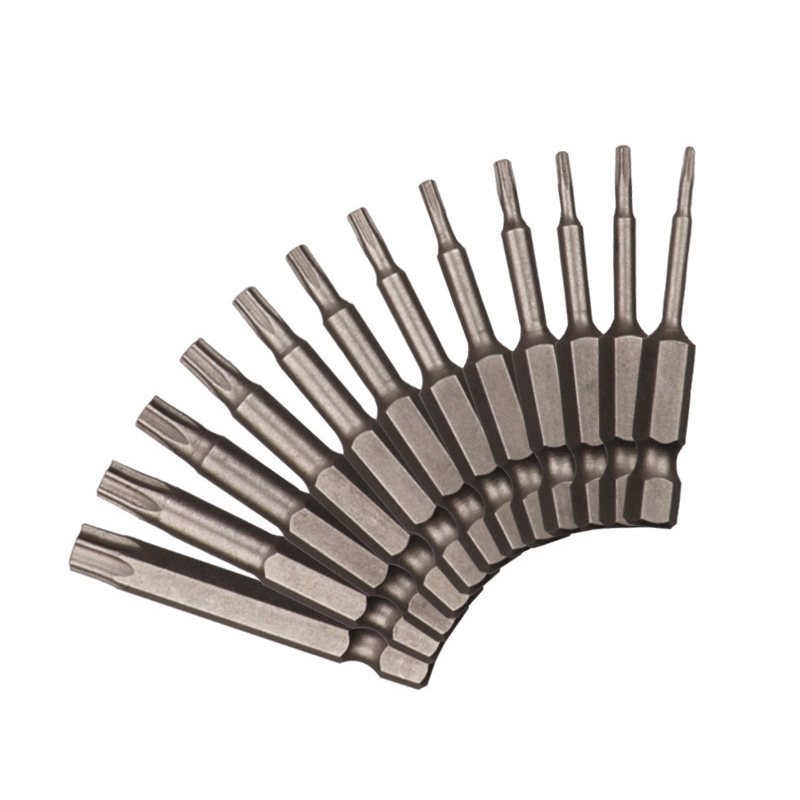 空心梅花批头12pc空心 1/4 Inch 50mm*T5-T40 剥皮组套电批