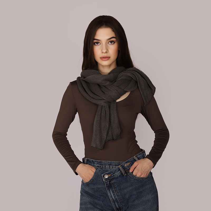 Nuevo transfronterizo de color sólido europeo y americano bufandas de cashmere de doble cara bufandas coreanas bufandas de calor cuello bufandas de color sólido al por mayor