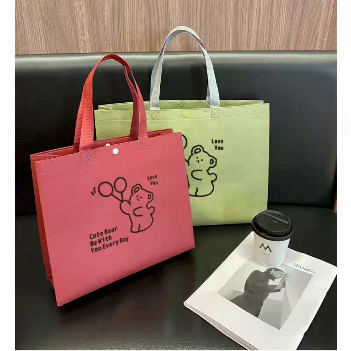可爱暗扣新款高级服装店无纺布袋子印logo手提袋购物袋包装袋