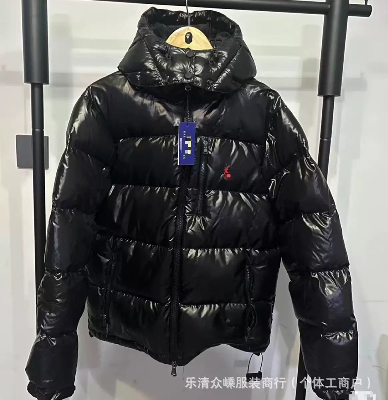 跨境可扫码拉夫RL男女款小马刺绣连帽可拆卸防风防水保暖棉服外套|undefined