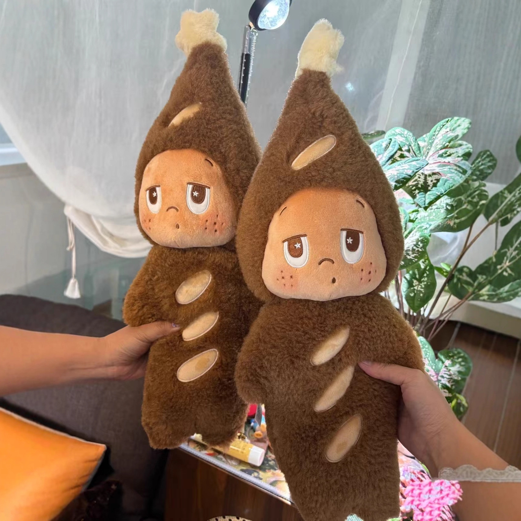 新款星星法棍抱枕毛绒玩具可爱大号星星抱枕公仔陪伴玩偶批发礼物