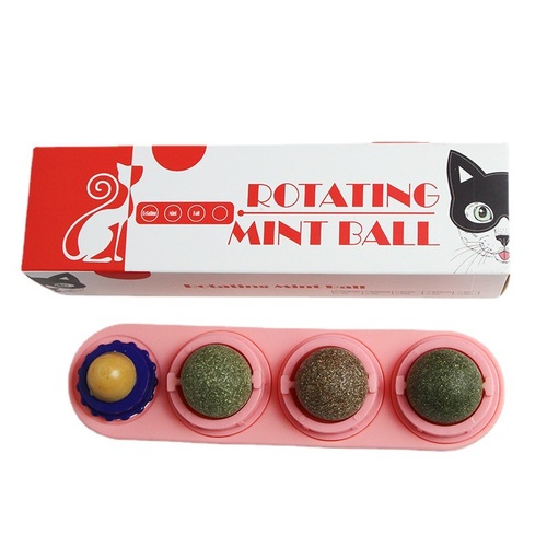 Catnip sphere rotating ball manufacturer direct sale, wood sorrel galls fruit ball, cat self-entertaining toy, dental care cat snack