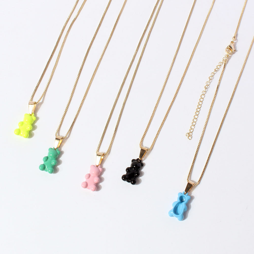 Alloy Pendant Material Fashion Bear Alloy Copper Wholesale Pendant Necklaces