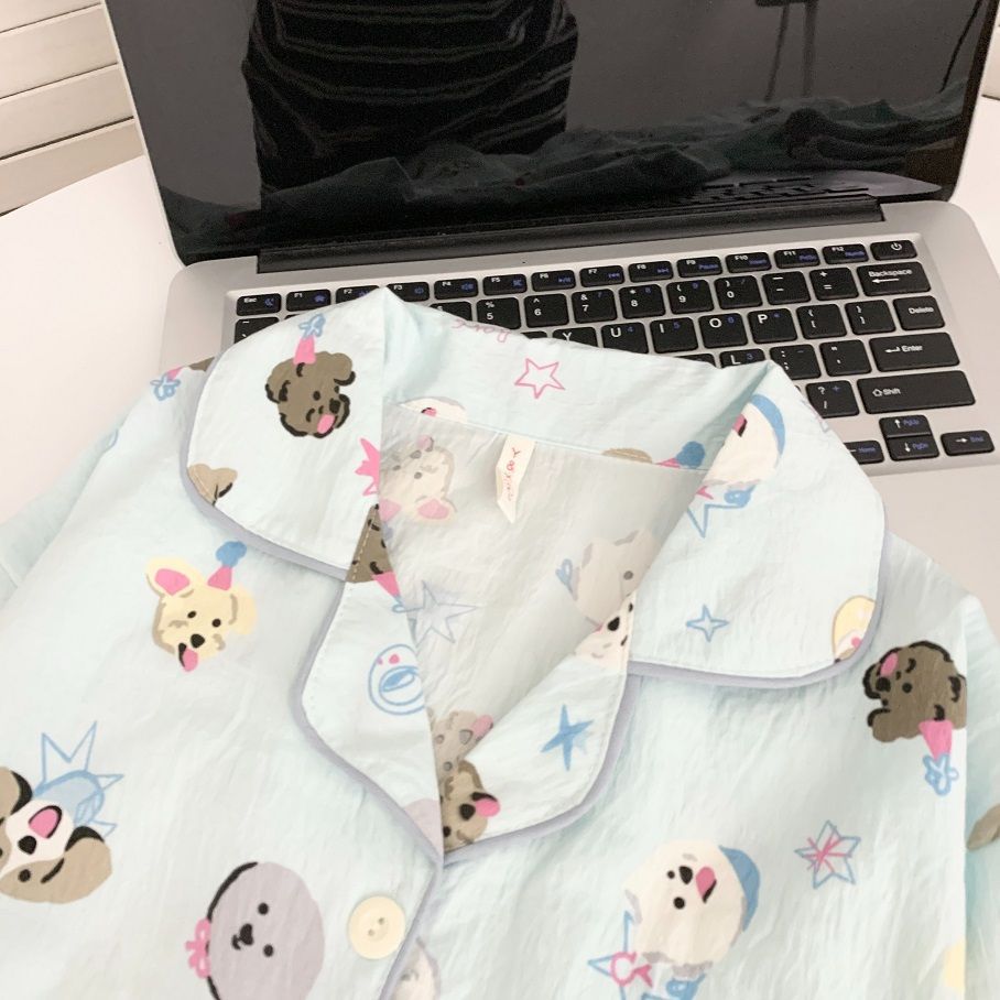 Otoño celebridad de Internet estilo ins pijamas de algodón de manga larga estilo niña primavera y otoño oso dibujos animados dulce traje de servicio a domicilio