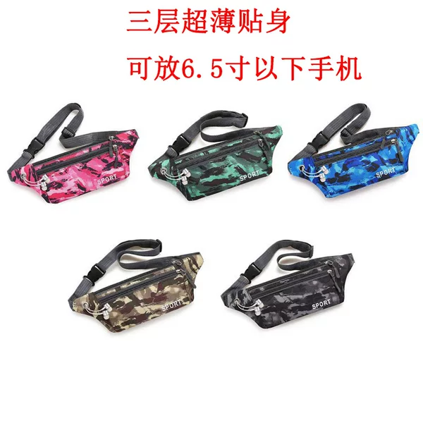 Factory wholesale camouflage waist bag men's and women's outdoor sports chest bag wear-resistant messenger bag waterproof close-fitting phone bag