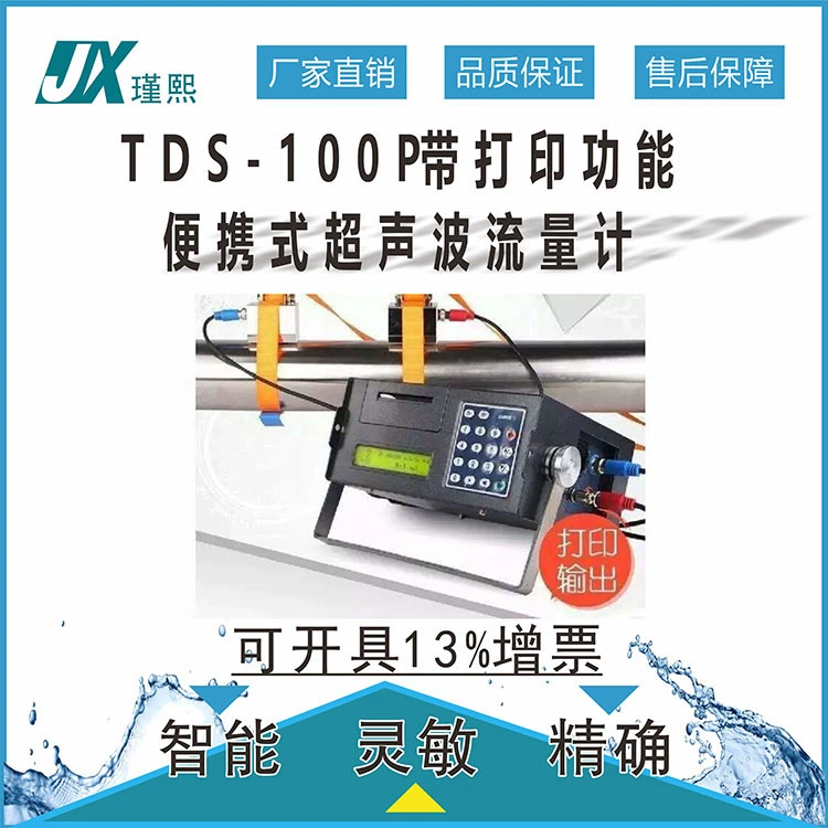 Портативный ультразвуковой расходомер TDS-100P с функцией печати, беспроводной портативный ультразвуковой расходомер