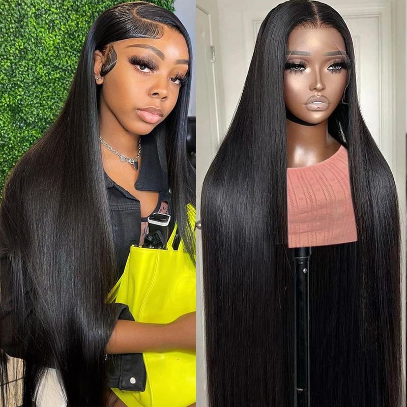 180% Density 13*4 Lace Wigs Bone Straight Natural Color Human Hair Wig Human Hair