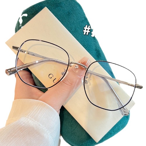 Anti-blue light and radiation protective glasses for women, myopia can be matched with degrees, eye protection, face slimming round face frame, student, ultra-lightweight