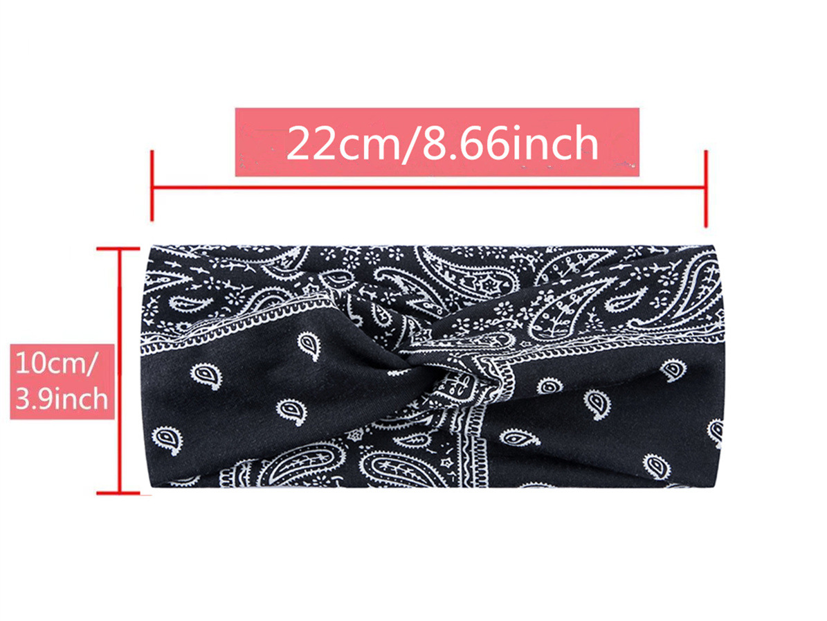 Casual Simple Style Solid Color Knot Cashew Nuts Cloth Printing Hair Band 1 Piece display picture 1