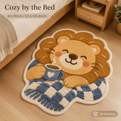 skin-friendly, suitable for bedrooms and bathrooms, and — Avtomobil döşəmə paspasları - 93gyg-cute-animals-no2-12-4060cmskin-friendly-imitation-cashmere