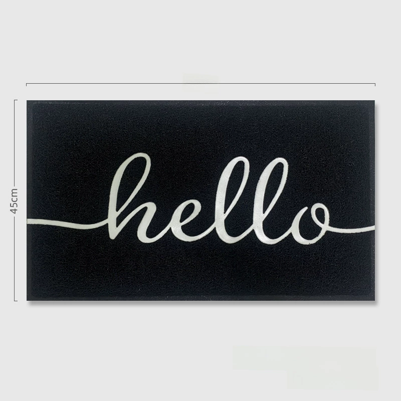 Придверный коврик с надписью "hello"/"welcome", круговой узор, 45×75 см, 12/15 мм