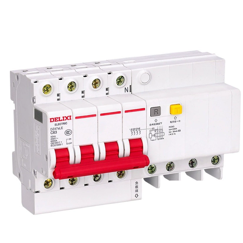 Воздушный выключатель Delixi с защитой от утечки DZ47sLE 1 2 3 4P63A автоматический выключатель с защитой от поражения электрическим током