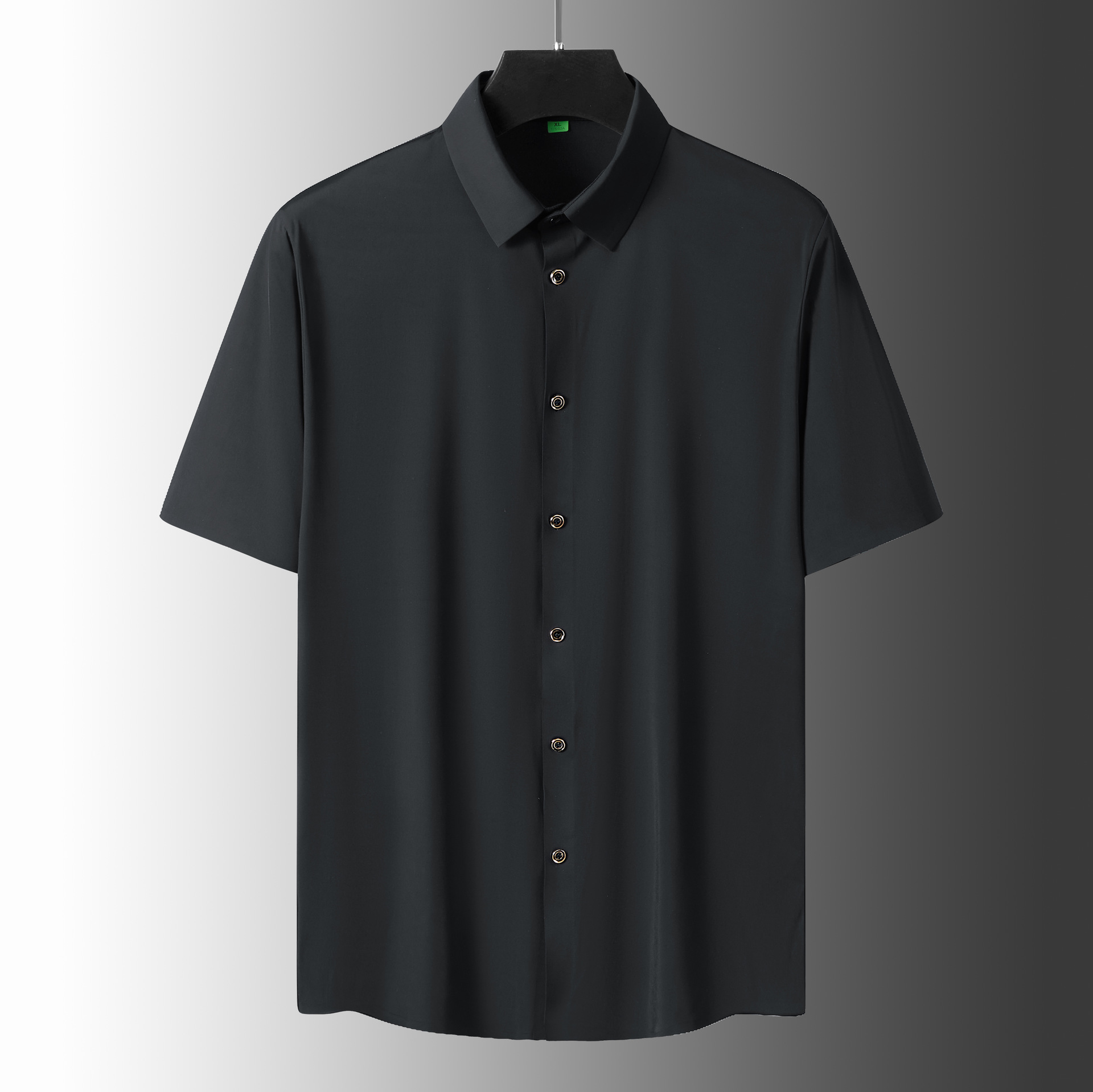 2024 Camisa casual de manga corta de negocios para hombre Camisa delgada sin costuras elásticas de seda de hielo de verano sin planchar para hombre