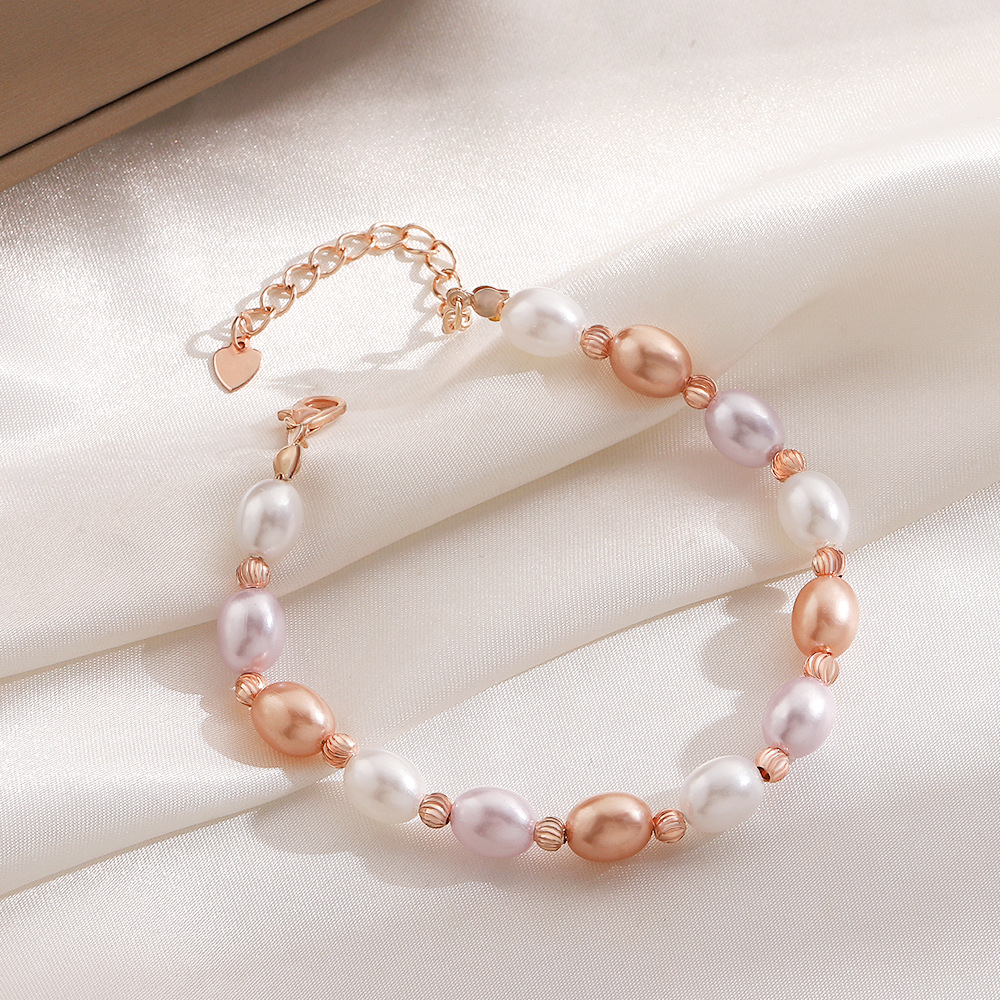 48g Weight CCB, Imitation Pearl, Alloy Pendant Material Bracelets Classification Alloy Chain Material Beaded Chain Chain Type 1 Piece, 1 Set Quantity Casual, Banquet, Daily Occasion CCB, Imitation Pearl, Alloy Material Geometric Pattern Women's Gender Polishing Design Elegant Style Elegant Geometric CCB Imitation Pearl Alloy Beaded Chain Beaded Bracelets Wholesale 15