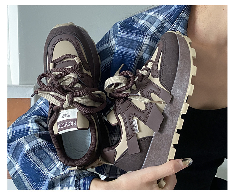 Instagram coréen nouveau Forrest Gump chaussures pour femmes 2024 printemps et automne étudiant sport chaussures de course décontracté semelle épaisse augmentation de la hauteur_voghion.com