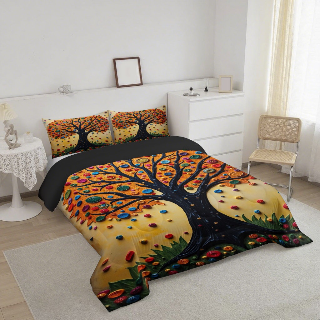 TEMU / JIT Amazon árbol de la vida impresión digital 3D 180gms colcha colcha con colcha de cama