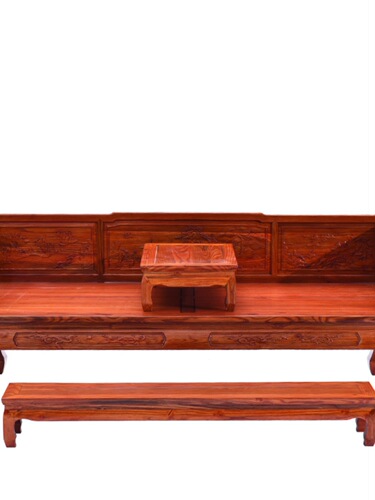 Wholesale Arhat bed solid wood Zen footrest small table new Chinese style elm dual-purpose modular furniture living room push-pull sofa