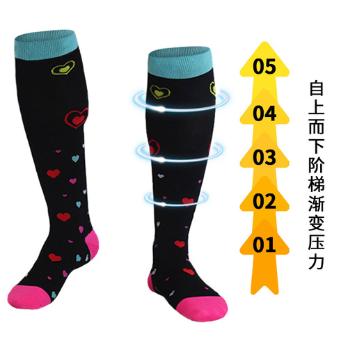 Cross-border sports compression socks, elastic workout socks, fitness jump rope compression stockings, long-tube socks for men, printed calf socks for women—wholesale