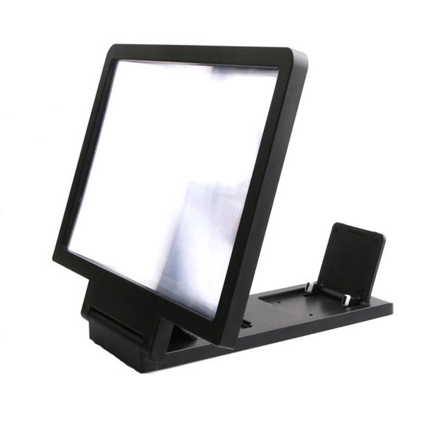 Mobile phone, screen, magnifying glass, 3D