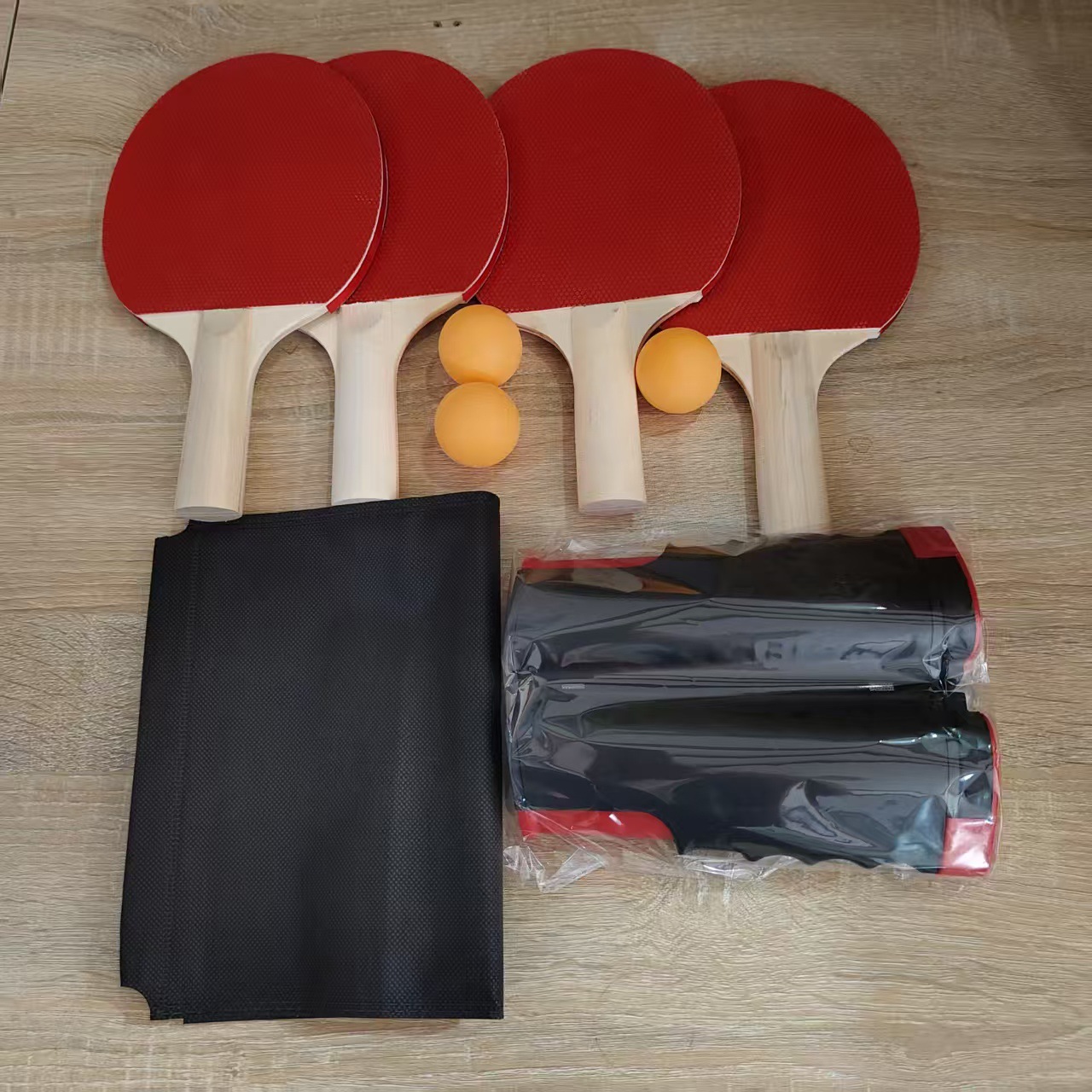 4개 세트 [핫 스타일] 1세트 [빨간색과 검은색 그리드 + 4개 + 공 3개 + 메쉬 백 1개]