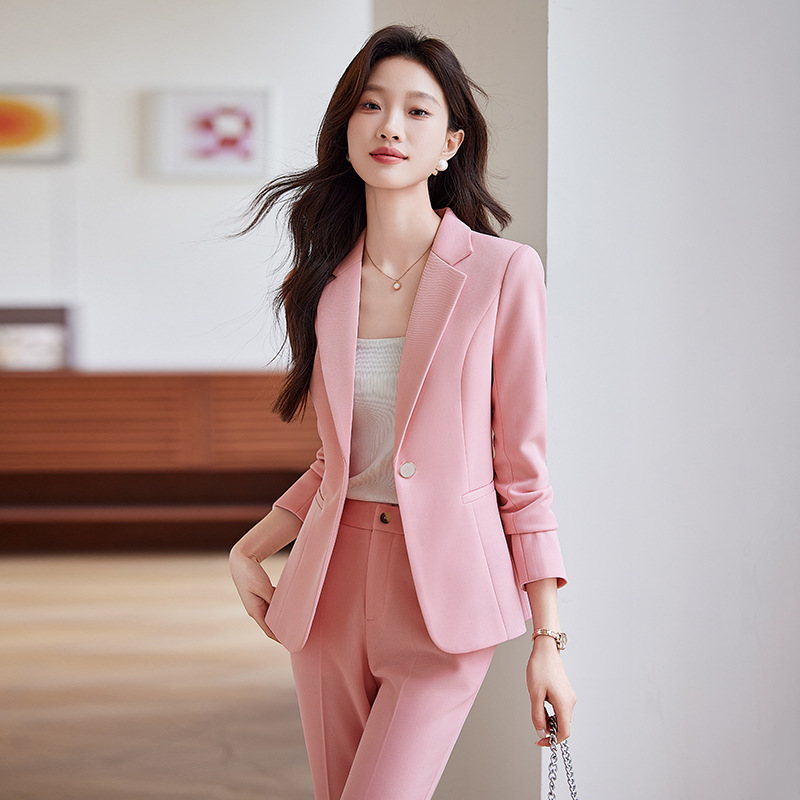 2025 Spring and Autumn Long-sleeved Casual All-match Suit suit Women's Simple All-match Business Wear Women's Pants Two-piece Dress